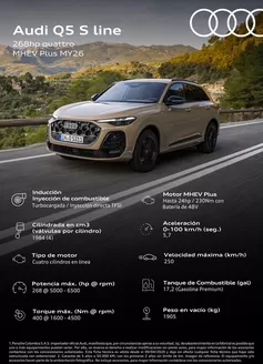 Catálogo Audi | Audi Q5 S line 268 hp quattro MHEV copy1 | 2026-06-17T00:00:00.000Z - 2026-07-01T00:00:00.000Z
