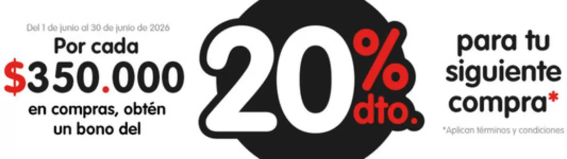 Catálogo Inkanta | Por cada $350.000 en compras, obtén un bono del 20% OFF | 2026-06-18T00:00:00.000Z - 2026-06-30T00:00:00.000Z