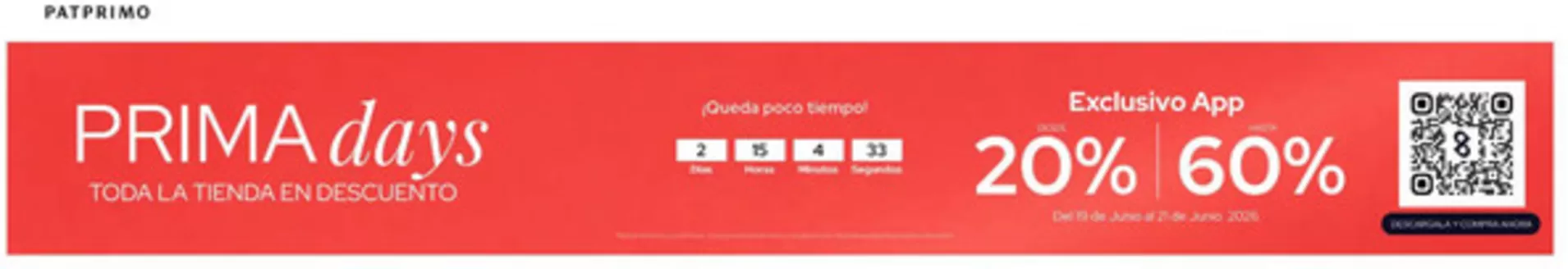 Catálogo Pat Primo | Prima days desde 20% OFF, hasta 60% OFF | 2026-06-19T00:00:00.000Z - 2026-06-21T00:00:00.000Z