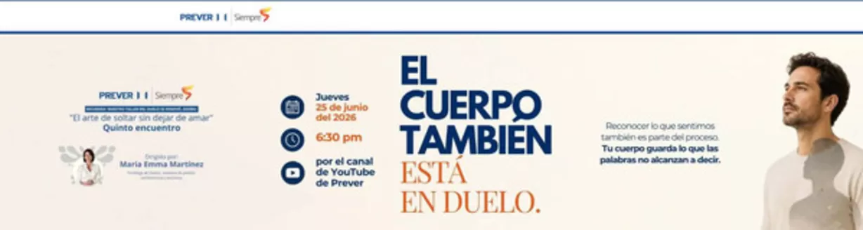 Catálogo Prever | El cuerpo tambien esta en duelo | 2026-06-23T00:00:00.000Z - 2026-06-26T00:00:00.000Z