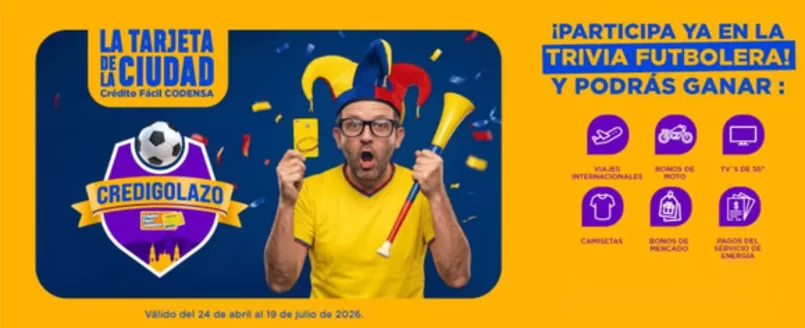 Catálogo Crédito Fácil Codensa | Participa ya en la trivia futbolera y podrás ganar | 2026-06-23T00:00:00.000Z - 2026-07-19T00:00:00.000Z