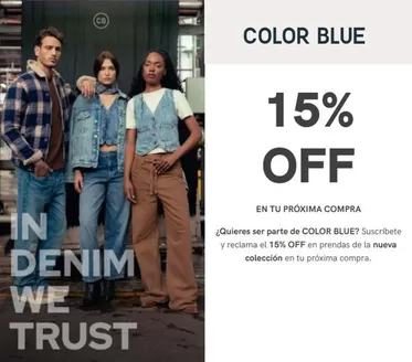 Catálogo Color Blue | 15% OFF en tu primera compra | 2026-06-25T00:00:00.000Z - 2026-07-31T00:00:00.000Z