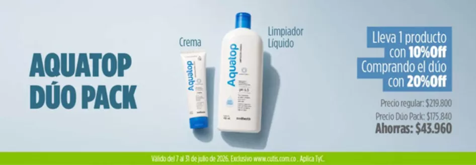 Catálogo Cutis | Lleva 1 producto con 10%Off Comprando el dúo con 20%Off | 2026-07-13T00:00:00.000Z - 2026-07-31T00:00:00.000Z