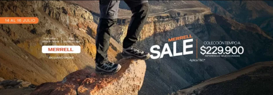 Catálogo Merrell | Sale Colección Tempo a $229.900 | 2026-07-14T00:00:00.000Z - 2026-07-16T00:00:00.000Z