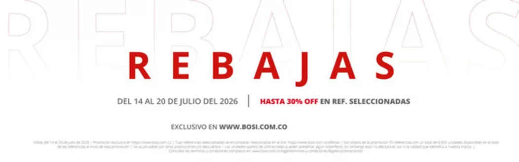 Catálogo Bosi | Rebajas Hasta 30% OFF | 2026-07-15T00:00:00.000Z - 2026-07-20T00:00:00.000Z