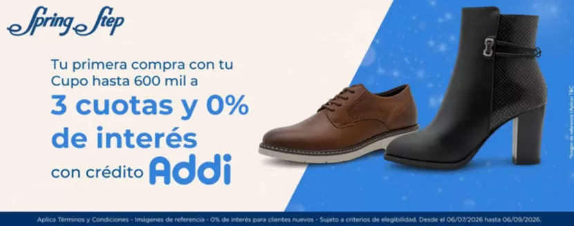 Catálogo Spring Step | 3 cuotas y 0% de interés con crédito Addi | 2026-07-15T00:00:00.000Z - 2026-09-06T00:00:00.000Z