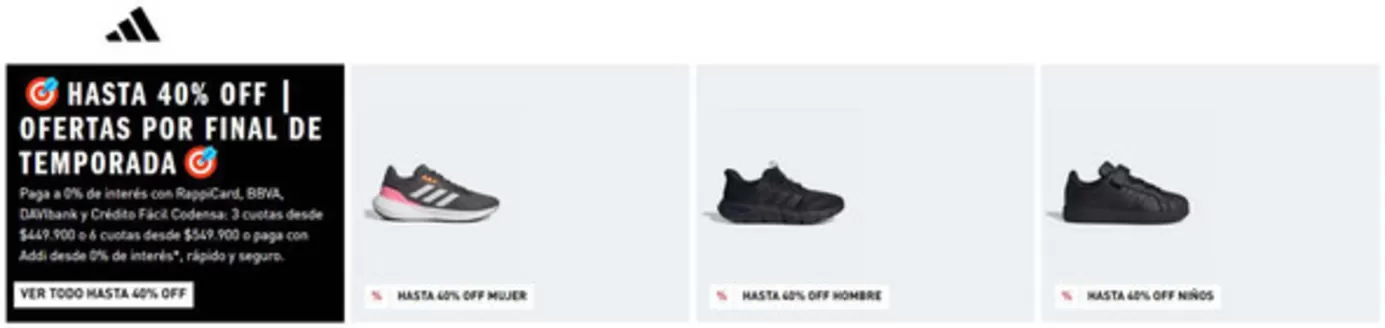 Catálogo Adidas en Anapoima | Hasta 40% OFF, llévatelo hoy y paga después | 2026-07-16T00:00:00.000Z - 2026-07-31T00:00:00.000Z