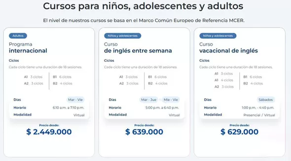 Catálogo Centro Colombo Americano en Arjona | Cursos para niños, adolescentes y adultos | 2026-07-16T00:00:00.000Z - 2026-07-31T00:00:00.000Z