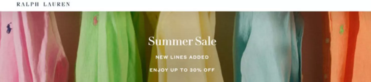 Catálogo Ralph Lauren | Summer Sale Hasta 30% Off | 2026-07-21T00:00:00.000Z - 2026-08-02T00:00:00.000Z