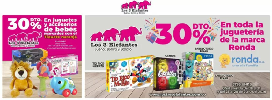 Catálogo Los Tres Elefantes | Ofertas 30% OFF | 2026-07-22T00:00:00.000Z - 2026-07-28T00:00:00.000Z