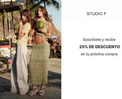 Catálogo Studio F | Suscríbete y recibe 20% DTO en tu próxima compra | 2026-07-24T00:00:00.000Z - 2026-08-31T00:00:00.000Z