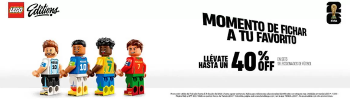 Catálogo LEGO | Momento de fichar a tu favorito Hasta 40% OFF | 2026-07-29T00:00:00.000Z - 2026-07-31T00:00:00.000Z