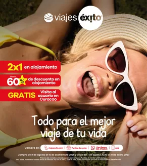 Catálogo Viajes Éxito en Funza | Catálogo Todo para el mejor viaje de tu vida | 2026-08-03T00:00:00.000Z - 2026-09-15T00:00:00.000Z