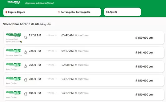 Catálogo Berlinas del Fonce en Funza | Rutas destacadas de Berlinas del Fonce | 2026-08-03T00:00:00.000Z - 2026-08-26T00:00:00.000Z
