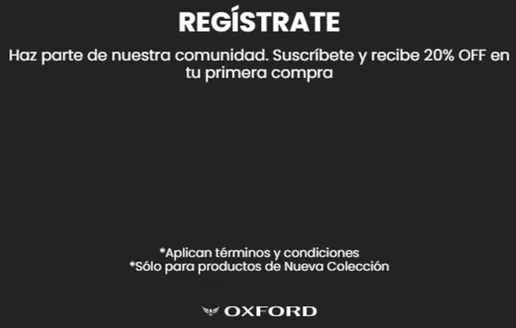 Catálogo Oxford Jeans en Hato | Suscríbete y recibe 20% OFF en tu primera compra | 2026-01-22T00:00:00.000Z - 2026-09-30T00:00:00.000Z