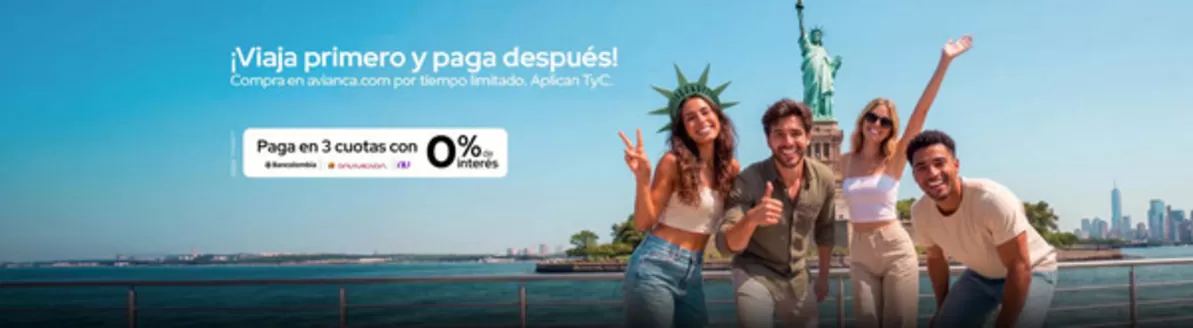 Catálogo Avianca | Paga en 3 cuotas con 0% de interés | 2026-08-10T00:00:00.000Z - 2026-08-31T00:00:00.000Z