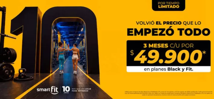 Catálogo Smart Fit | Empezó todo 3 meses c/u por $49.900* | 2026-08-10T00:00:00.000Z - 2026-08-12T00:00:00.000Z