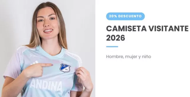 Catálogo Tienda Oficial Millonarios | 20% DCTO Camiseta Visitante 2026 | 2026-08-10T00:00:00.000Z - 2026-08-24T00:00:00.000Z