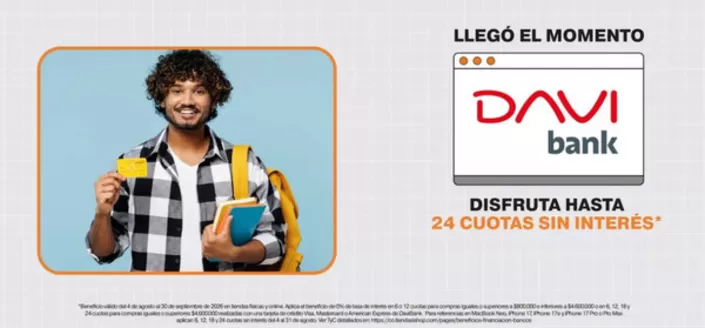 Catálogo Ishop | Disfruta Hasta 24 cuotas sin interes con Davivienda | 2026-08-11T00:00:00.000Z - 2026-08-31T00:00:00.000Z