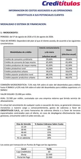 Catálogo Credititulos | Tarifas y Tasas de Interés Agosto de 2026 | 2026-08-12T00:00:00.000Z - 2026-08-31T00:00:00.000Z