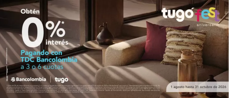 Catálogo Tugó | Descuentos y promociones | 2026-08-01T00:00:00.000Z - 2026-10-31T00:00:00.000Z