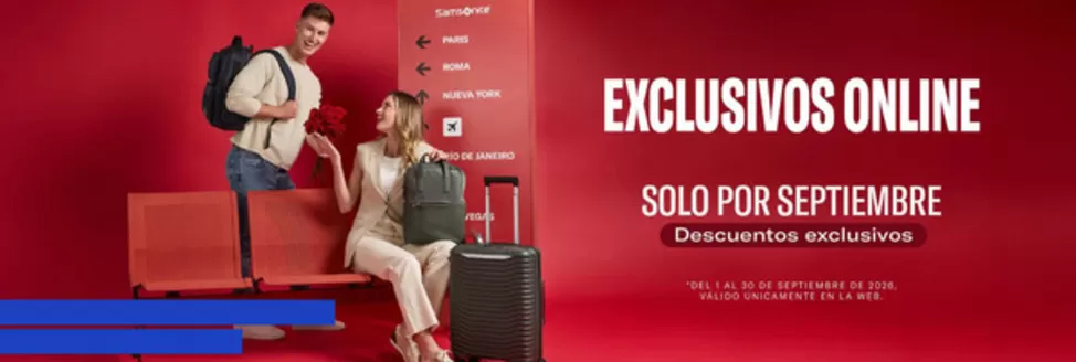 Catálogo Samsonite | Descuentos Especiales Online | 2026-09-01T00:00:00.000Z - 2026-09-30T00:00:00.000Z