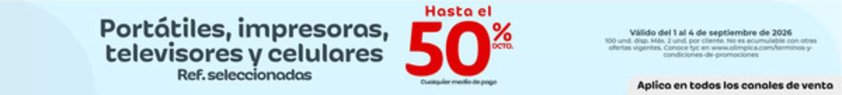 Catálogo Olímpica | Promociones actuales | 2026-09-01T00:00:00.000Z - 2026-09-04T00:00:00.000Z