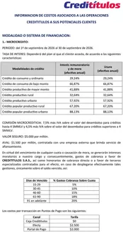 Catálogo Credititulos | Tarifas y Tasas Septiembre de 2026 | 2026-09-03T00:00:00.000Z - 2026-09-30T00:00:00.000Z