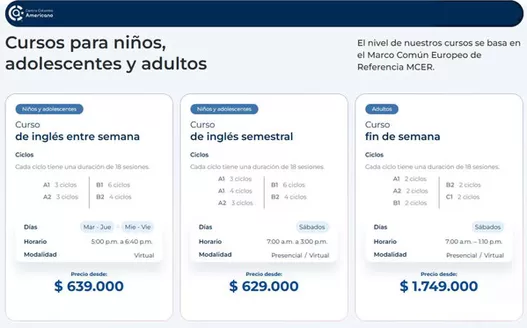 Catálogo Centro Colombo Americano | Precios Especiales | 2026-09-03T00:00:00.000Z - 2026-09-30T00:00:00.000Z
