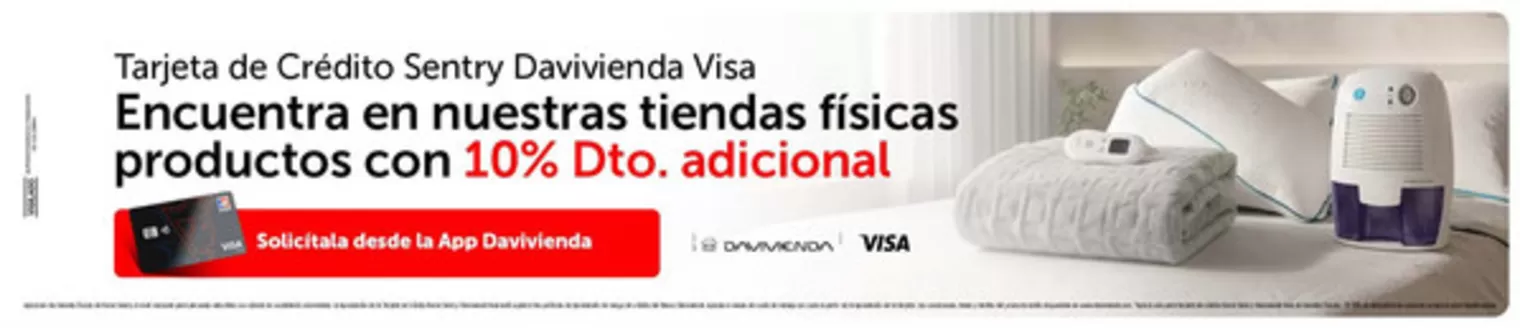 Catálogo Home Sentry | Tarjeta de Crédito Sentry Davivienda Visa con 10% OFF | 2026-09-04T00:00:00.000Z - 2026-09-30T00:00:00.000Z