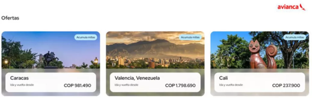 Catálogo Avianca | Precios Especiales | 2026-09-04T00:00:00.000Z - 2026-09-08T00:00:00.000Z