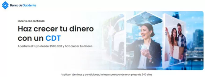 Catálogo Banco de Occidente | Abre tu CDT. Aplica desde $500.000 | 2026-09-04T00:00:00.000Z - 2026-09-30T00:00:00.000Z