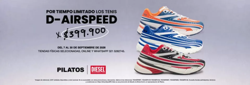 Catálogo Pilatos en Bogotá | Los tenis D- Airspeed $399.900 | 2026-09-11T00:00:00.000Z - 2026-09-30T00:00:00.000Z
