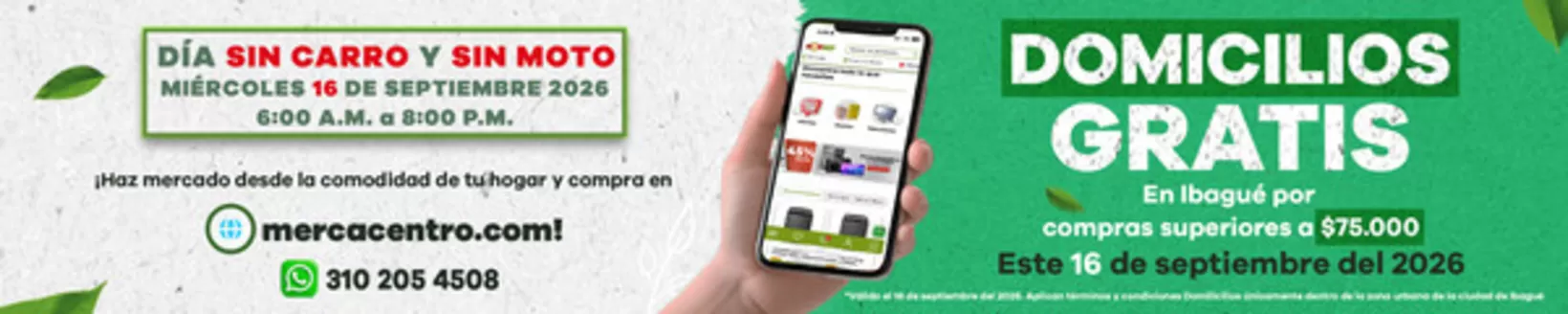 Catálogo MercaCentro en Chinchiná | Nuevas ofertas para descubrir | 2026-09-16T00:00:00.000Z - 2026-09-16T00:00:00.000Z