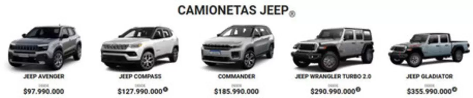 Catálogo Jeep en Salamina Caldas | Mejor precio para ti | 2026-09-16T00:00:00.000Z - 2026-09-30T00:00:00.000Z