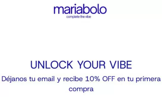 Catálogo María Bolo en Cogua | Déjanos tu email y recibe 10% OFF en tu primera compra | 2026-09-17T00:00:00.000Z - 2026-09-30T00:00:00.000Z