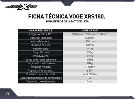 Catálogo AKT en Bucaramanga | Ficha tecnica xrs180 new | 2026-09-17T00:00:00.000Z - 2026-10-01T00:00:00.000Z