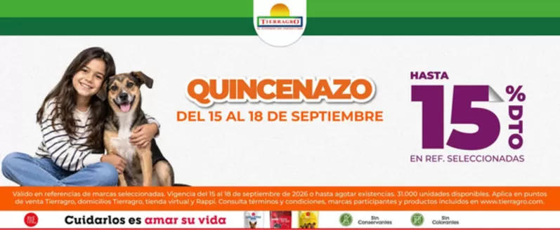 Catálogo Tierragro en Luruaco | Hasta 15% Off Ref. Selecci. | 2026-09-18T00:00:00.000Z - 2026-09-18T00:00:00.000Z