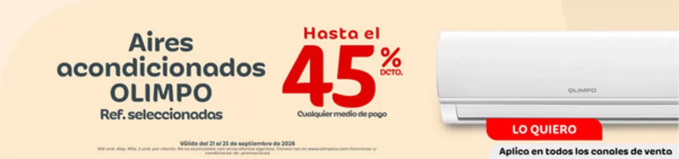 Catálogo Olímpica en Tocaima | Grandes descuentos en productos seleccionados | 2026-09-21T00:00:00.000Z - 2026-09-25T00:00:00.000Z