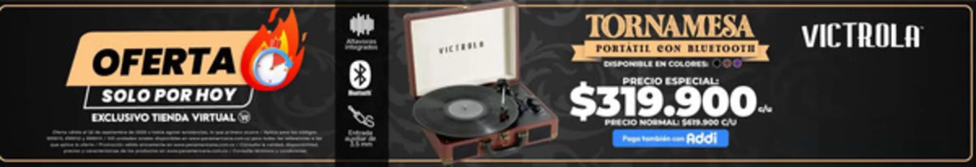 Catálogo Panamericana en San Juanito | Ofertas de hoy Victrola precio especial: $319.900 | 2026-09-22T00:00:00.000Z - 2026-09-22T00:00:00.000Z