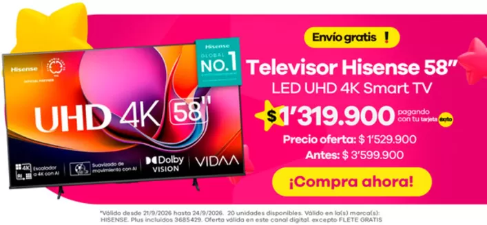 Catálogo Éxito | Ofertas principales para todos los cazadores de gangas | 2026-09-21T00:00:00.000Z - 2026-09-24T00:00:00.000Z