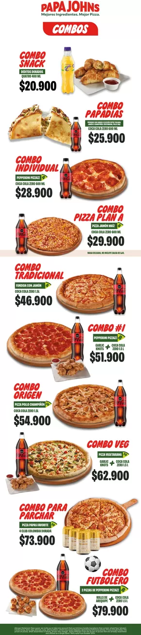 Catálogo Papa John's en Cartagena | Menu Papa John's  | 2025-01-29T00:00:00.000Z - 2025-08-31T00:00:00.000Z