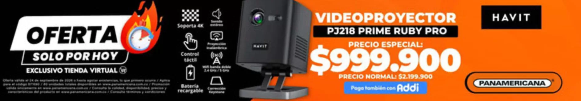 Catálogo Panamericana en Ciudad Bolívar | Videoproyector Pj218 Prime Ruby Pro, Precio Especial: $999.900 | 2026-09-24T00:00:00.000Z - 2026-09-24T00:00:00.000Z