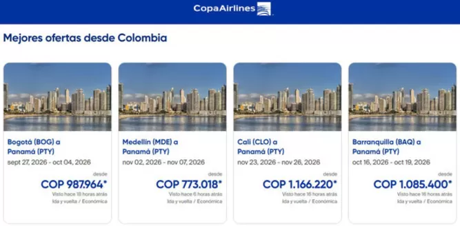 Catálogo Copa Airlines | Mejores ofertas | 2026-09-24T00:00:00.000Z - 2026-09-27T00:00:00.000Z