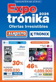 Catálogo Alkosto en El Rosario | Separata expotronika 26septiembre2026 | 2026-09-26T00:00:00.000Z - 2026-10-02T00:00:00.000Z