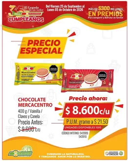 Catálogo MercaCentro | Ofertas principales para ahorradores | 2026-09-25T00:00:00.000Z - 2026-10-05T00:00:00.000Z