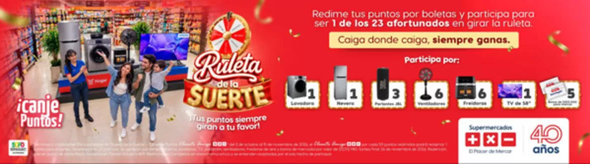 Catálogo Más x Menos | Ruleta de la Suerte | 2026-10-02T00:00:00.000Z - 2026-11-15T00:00:00.000Z