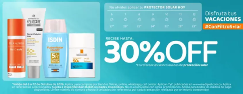 Catálogo MediPiel | Protector Solar Recibe Hasta 30% OFF | 2026-10-07T00:00:00.000Z - 2026-10-12T00:00:00.000Z