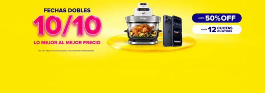 Catálogo Mercado Libre | Fechas Dobles 10/10 | 2026-10-08T00:00:00.000Z - 2026-10-11T00:00:00.000Z