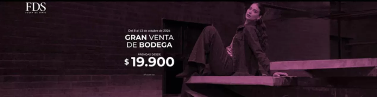 Catálogo Fuera de Serie | Gran Venta de Bodega prendas desde: $19.900 | 2026-10-09T00:00:00.000Z - 2026-10-13T00:00:00.000Z